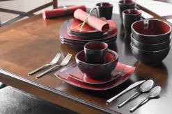 Red Soho Square 16-Piece Dinnerware Set -Deco Haven Shop 320018874 7 1
