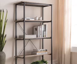 Real Living Rustic 5-Shelf Bookcase 16 Real Living Rustic 5-Shelf Bookcase -Deco Haven Shop 810343917 2