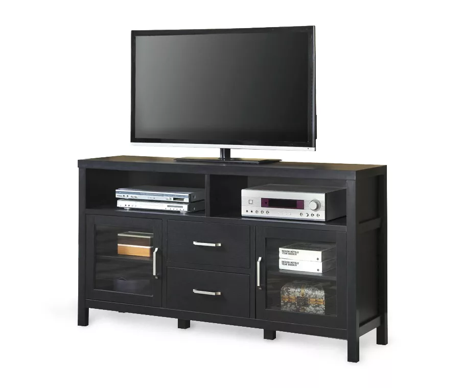 Black TV Media Stand 2 Black TV Media Stand - Image 2