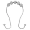 Double Roller Ball Rust Proof Shower Curtain Hooks Set
