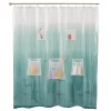 Clear PEVA Shower Curtain Liner With Mesh Pockets