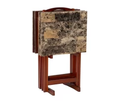Williams 4-Piece Faux Marble Tray Table Set -Deco Haven Shop 810386282 A0 5