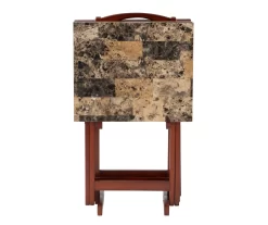 Williams 4-Piece Faux Marble Tray Table Set -Deco Haven Shop 810386282 A0 6