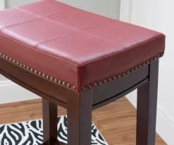 30" Brooke Red Saddle Barstool -Deco Haven Shop 810389513 5