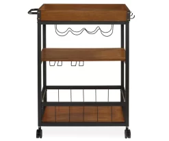 Luke Industrial Kitchen Cart With Wine Storage -Deco Haven Shop 810389531 2
