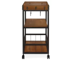 Luke Industrial Kitchen Cart With Wine Storage -Deco Haven Shop 810389531 3