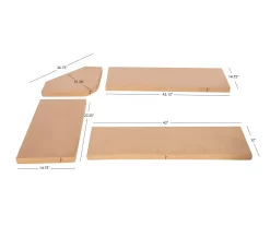 Beige Microfiber Cushion Set For Breakfast Nook -Deco Haven Shop 810389546 A8