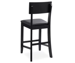 24" Black Contemporary Counter Stool -Deco Haven Shop 810389596 3