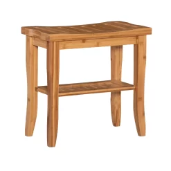18" Pierce Bamboo Bathroom Stool -Deco Haven Shop 810389685 2