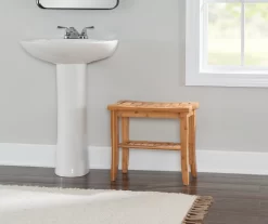 18" Pierce Bamboo Bathroom Stool -Deco Haven Shop 810389685 B0 2