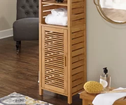Pierce Bamboo 3-Shelf Tall Cabinet -Deco Haven Shop 810389688 3