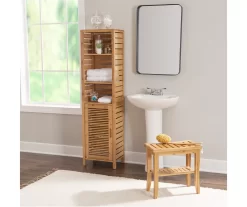 Pierce Bamboo 3-Shelf Tall Cabinet -Deco Haven Shop 810389688 B0 1