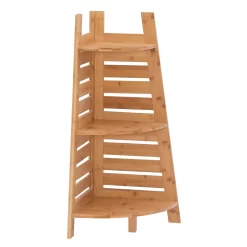 Pierce Bamboo 3-Tier Corner Shelf -Deco Haven Shop 810389691 2