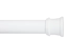 White Tension Shower Rod, (42" - 72")
