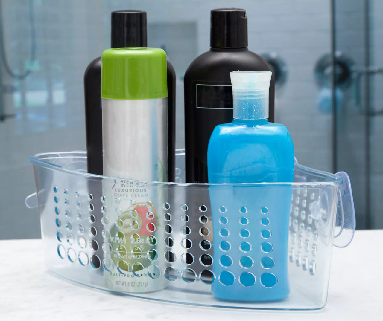 Clear Corner Shower Wall Suction Cup Caddy 1 Clear Corner Shower Wall Suction Cup Caddy
