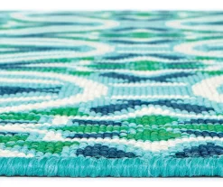 Halsey Blue & Green Round Outdoor Area Rug, (7'10") 12 Halsey Blue & Green Round Outdoor Area Rug, (7'10") -Deco Haven Shop 810413052 5