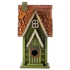 Green Wreath Wood & Metal Birdhouse