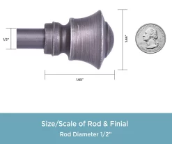 Italian Black Petite Cafe Decorative Window Curtain Rod, (28" - 48") -Deco Haven Shop 810430285 3