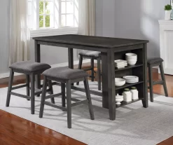Raleigh Gray Storage Pub Dining Table -Deco Haven Shop 810451168 810451169 2 2