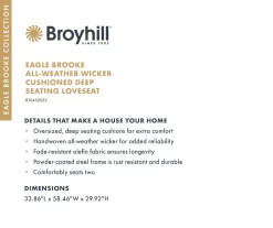 Broyhill Eagle Brooke All-Weather Wicker Cushioned Patio Loveseat 32 Broyhill Eagle Brooke All-Weather Wicker Cushioned Patio Loveseat -Deco Haven Shop 810452032 13