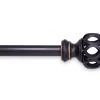 Oil Rubbed Bronze Agatha Fast Fit Easy Install Decorative Window Curtain Rod, (42" - 120")