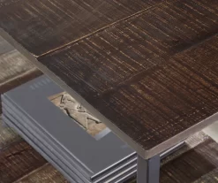 Lamoney Gray, White & Brown Slat Console Table -Deco Haven Shop 810458257 4