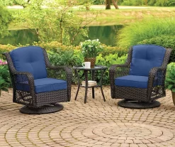 Navy Blue 4-Piece Replacement Pinehurst Swivel Glider Cushion Set -Deco Haven Shop 810460985 3