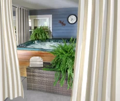 Jordan Manufacturing Stripe Grommet Outdoor Curtain -Deco Haven Shop 810467604