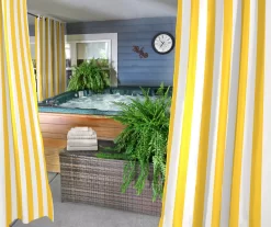 Jordan Manufacturing Stripe Grommet Outdoor Curtain -Deco Haven Shop 810467606