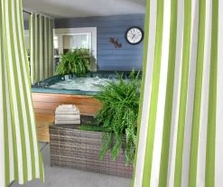 Jordan Manufacturing Stripe Grommet Outdoor Curtain -Deco Haven Shop 810467620