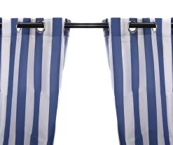 Jordan Manufacturing Stripe Grommet Outdoor Curtain -Deco Haven Shop 810467627 11