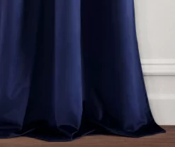 Prima Velvet Navy Room-Darkening Grommet Curtain Panel Pair, (84") -Deco Haven Shop 810468155 3