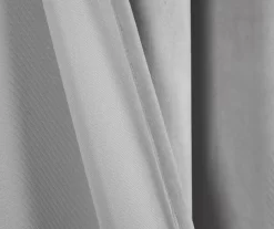 Prima Velvet Light Gray Room-Darkening Grommet Curtain Panel Pair, (84") -Deco Haven Shop 810468168 4