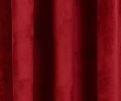 Prima Velvet Red Room-Darkening Grommet Curtain Panel Pair, (84") -Deco Haven Shop 810468178 2