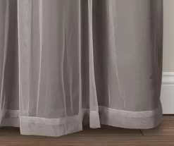 Lush Dark Gray Blackout Grommet Curtain Panel Pair With Sheer Overlay, (95") -Deco Haven Shop 810468187 6