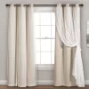 Lush Wheat Blackout Grommet Curtain Panel Pair With Sheer Overlay, (95")