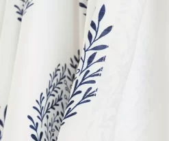 Teardrop Leaf Navy Room-Darkening Back Tab Curtain Panel Pair, (95") -Deco Haven Shop 810468222 4