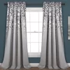 Weeping Flowers Gray Room-Darkening Rod Pocket Curtain Panel Pair, (95")