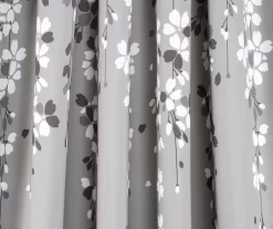 Weeping Flowers Gray Room-Darkening Rod Pocket Curtain Panel Pair, (95") 10 Weeping Flowers Gray Room-Darkening Rod Pocket Curtain Panel Pair, (95") -Deco Haven Shop 810468234 2