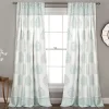 Teardrop Leaf Blue Room-Darkening Back Tab Curtain Panel Pair, (84")
