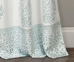 Teardrop Leaf Blue Room-Darkening Back Tab Curtain Panel Pair, (84") 7 Teardrop Leaf Blue Room-Darkening Back Tab Curtain Panel Pair, (84") -Deco Haven Shop 810468291 3