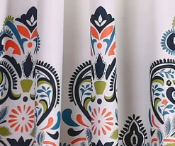 Clara Paisley Room-Darkening Rod Pocket Curtain Panel Pair -Deco Haven Shop 810468304 2