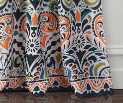 Clara Paisley Room-Darkening Rod Pocket Curtain Panel Pair -Deco Haven Shop 810468304 3