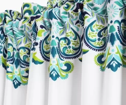 Clara Paisley Room-Darkening Rod Pocket Curtain Panel Pair -Deco Haven Shop 810468305 4