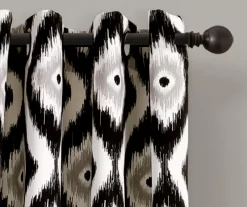 Diamond Ikat Room-Darkening Grommet Curtain Panel Pair, (84") -Deco Haven Shop 810468324 1