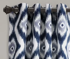 Diamond Ikat Room-Darkening Grommet Curtain Panel Pair, (84") -Deco Haven Shop 810468325 1