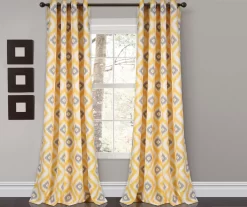 Diamond Ikat Room-Darkening Grommet Curtain Panel Pair, (84") -Deco Haven Shop 810468327
