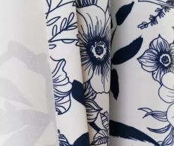 Botanical Garden Navy & White Room-Darkening Rod Pocket Curtain Panel Pair, (84") -Deco Haven Shop 810468368 4