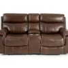 Wellsley Leather Power Reclining Console Loveseat