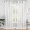 Priya White Semi-Sheer Tab Top Curtain Panel, (95")